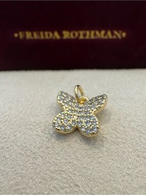 Freida Rothman Vault  Butterfly Charm Pendant with Pavé Crystals Teeny Tiny